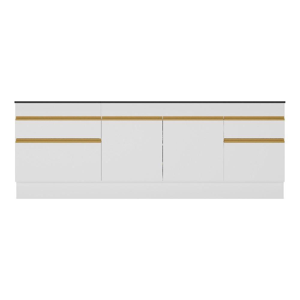 Kit 2 Balcões Com Rodapé Gabinete Pia 150 Cm E Cooktop 70 Cm Veneza Gw Multimóveis Mp2108 Branco - 10