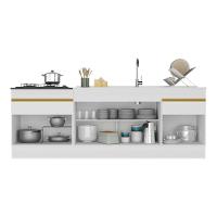 Kit 2 Balcões Com Rodapé Gabinete Pia 150 Cm E Cooktop 70 Cm Veneza Gw Multimóveis Mp2108 Branco - 7