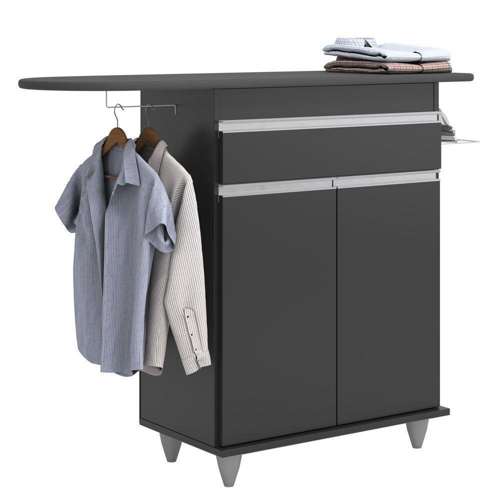 Tábua De Passar Com Balcão 2 Portas 1 Gaveta Larissa Preto - 1