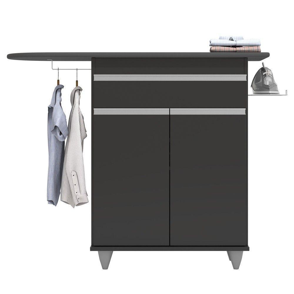 Tábua De Passar Com Balcão 2 Portas 1 Gaveta Larissa Preto - 2