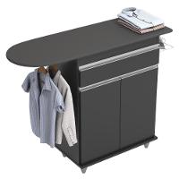 Tábua De Passar Com Balcão 2 Portas 1 Gaveta Larissa Preto - 3