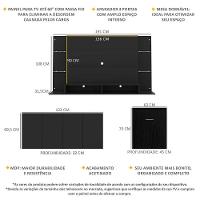 Conjunto Sala De Estar Painel Tv 60 Aparador e Mesa Dobrável - 3