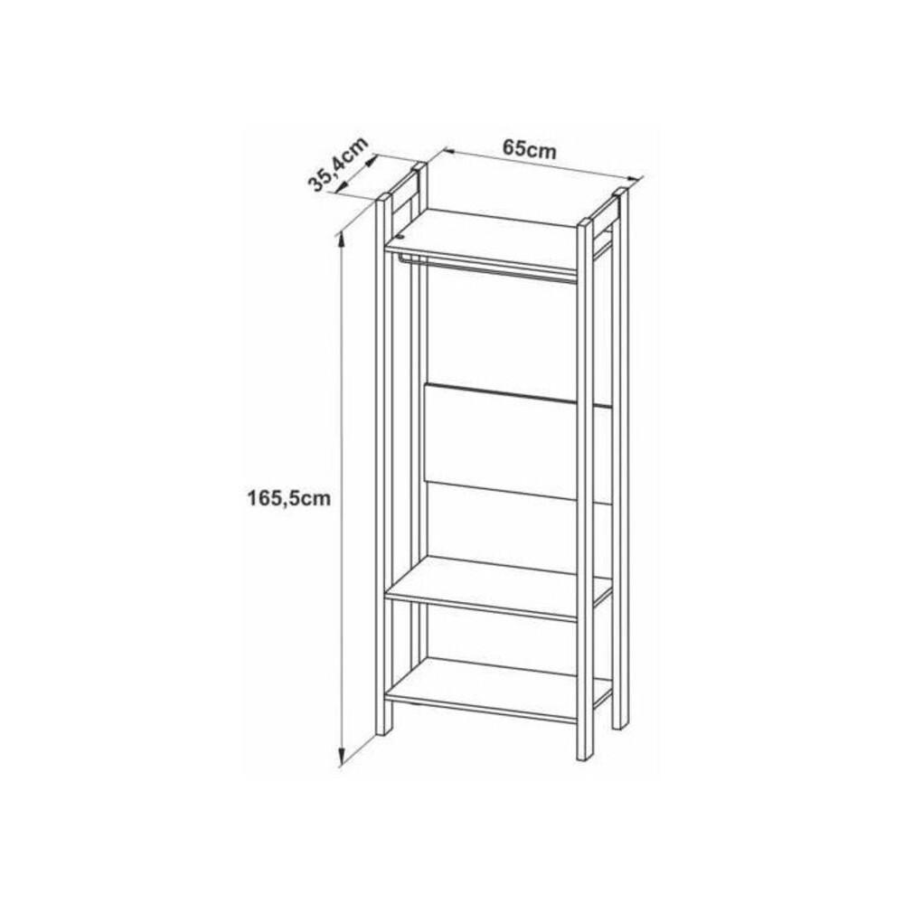 Armário Closet Com Prateleira Multimóveis Cr35007 Branco/amêndoa - 3