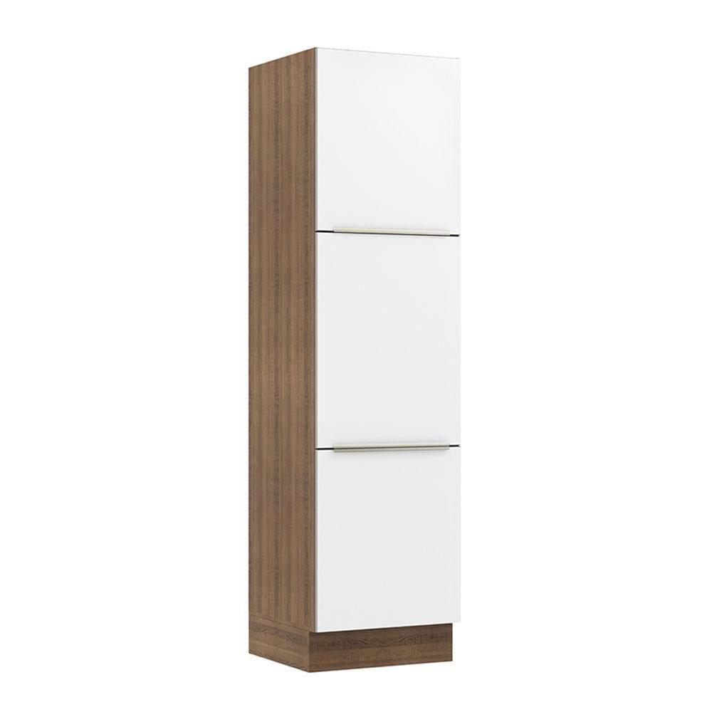 Paneleiro 60 Cm 3 Portas Rustic/Branco Veludo - 1