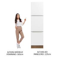 Paneleiro 60 Cm 3 Portas Rustic/Branco Veludo
