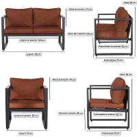 Conjunto Sofá Para área Externa Londres Slin Corda Nautica Preta - Sofá 2 Lugares E 2 Poltronas A07 - 2