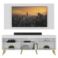 Rack Com Painel Tv 65" Retrô Flórida Up Multimóveis Mp1042 Branco/natural - 3