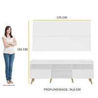 Rack Retrô Com Painel Para Tv Até 65´´ Flórida Fg3133 Branco/natural - 7
