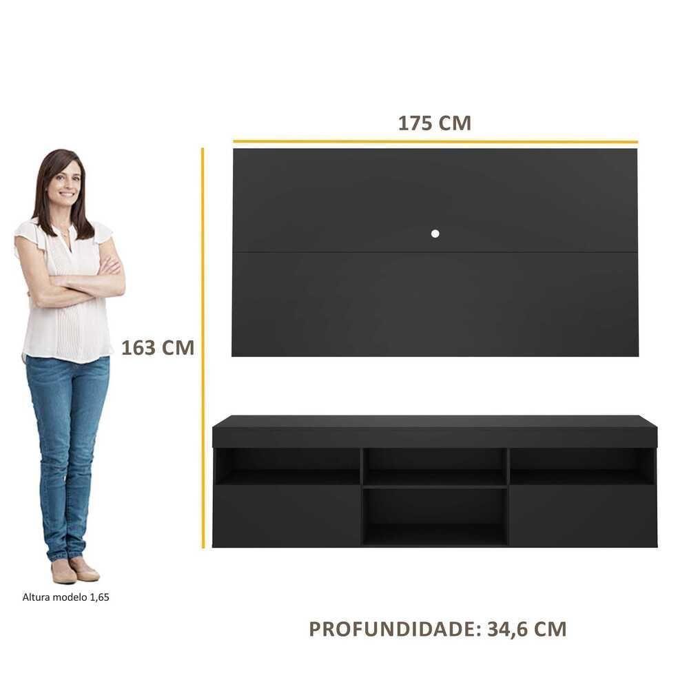 Rack Com Painel Para Tv Até 65´´ Flórida Fg3059 Preto - 8