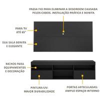 Rack Com Painel Para Tv Até 65´´ Flórida Fg3059 Preto - 2