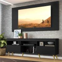 Rack Retrô Com Painel Para Tv Até 65´´ Flórida Fg3133 Preto/natural - 3