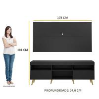 Rack Retrô Com Painel Para Tv Até 65´´ Flórida Fg3133 Preto/natural - 9