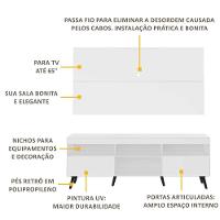 Rack Retrô Com Painel Para Tv Até 65´´ Flórida Fg3133 Branco/preto - 5