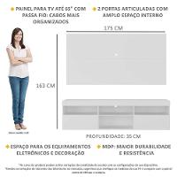 Rack Com Painel Tv 65" Holanda Br3059 Branco - 5