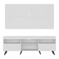 Rack C/ Painel Tv 65" Retrô Holanda Br3133 Branco Preto - 2