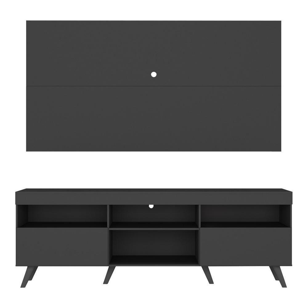 Rack C/ Painel Tv 65" Retrô Holanda Br3133 Preto - 2