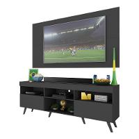 Rack C/ Painel Tv 65" Retrô Holanda Br3133 Preto - 6