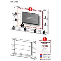 Painel Tv 60\" C/ Prateleiras De Vidro Nairóbi Multimóveis Grafite - 6
