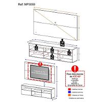 Rack com Painel TV até 65" Flórida Branco Multimóveis - 6