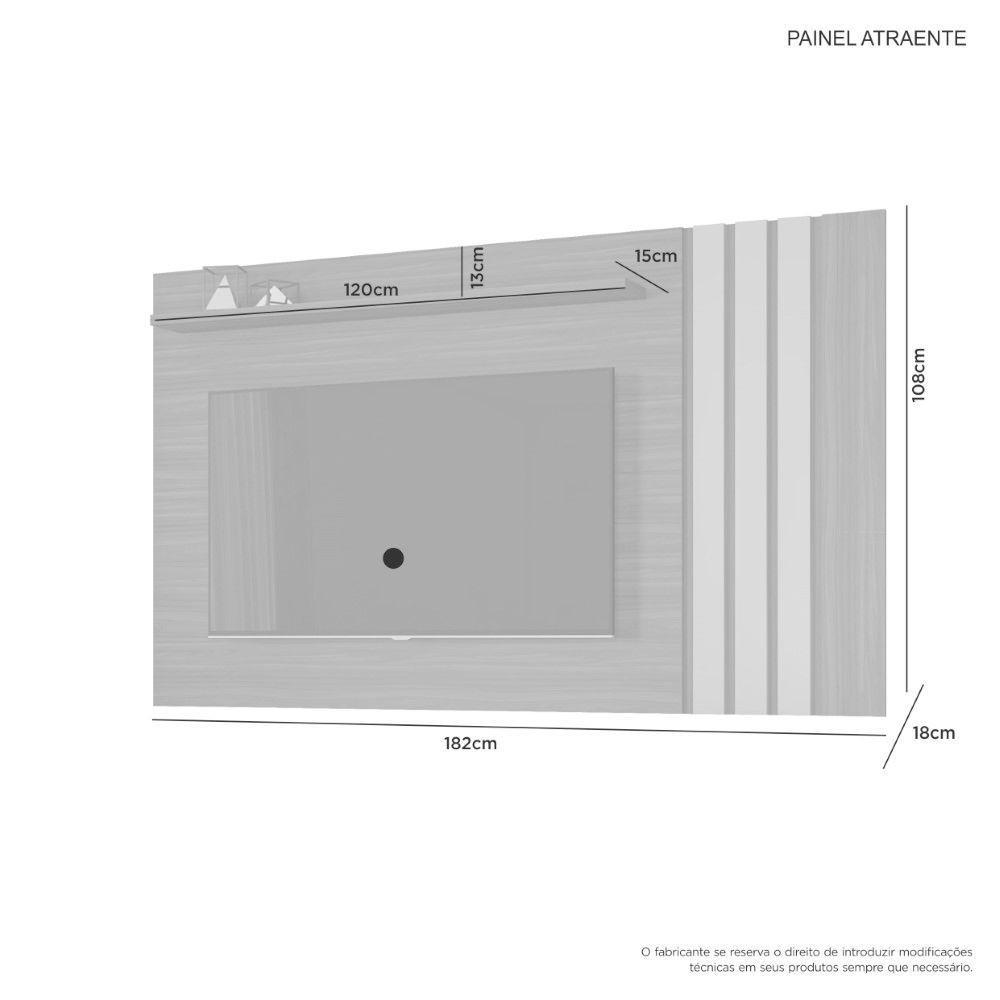 Painel Atraente Para Tv Até 70" Com Estante Noronha/grafite - 2