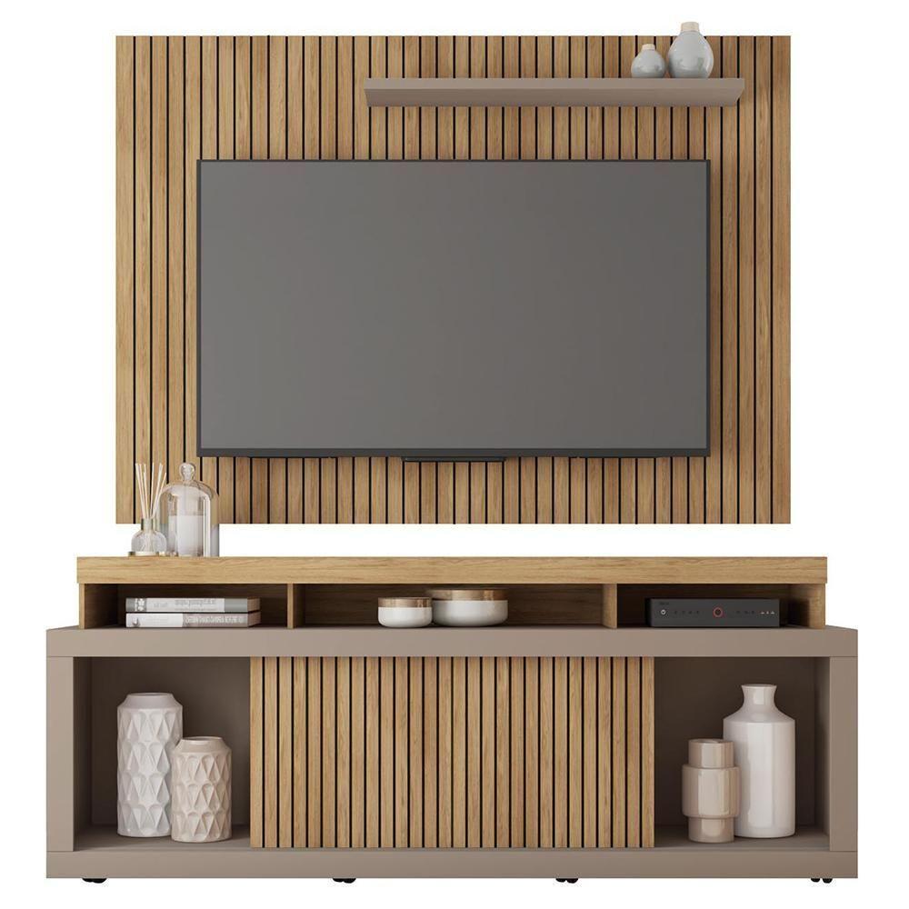 Rack E Painel Para Tv Até 70 Polegadas Marrom Aegon Caemmun - 4