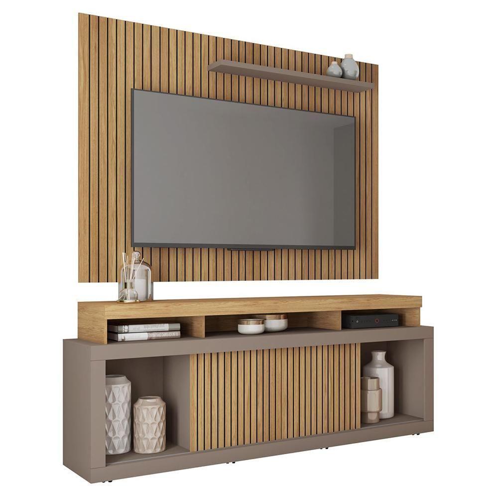 Rack E Painel Para Tv Até 70 Polegadas Marrom Aegon Caemmun - 6