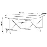 Rack Para Tv Até 60" C/ Pés De Madeira Cinza Perola/Noce - 2