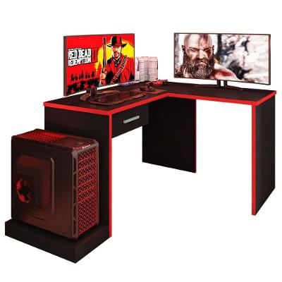 Mesa Gamer Em L Para Computador Drx9000 Preto vermelho