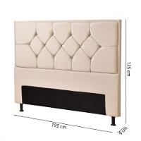 Cabeceira Js Móveis Mali King 195 Cm Marfim - 3