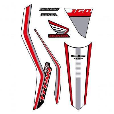 Kit Adesivo Faixa Protetor Cg Titan 160 Branco, Cinza, Vermelho Ano 2018 A 2021