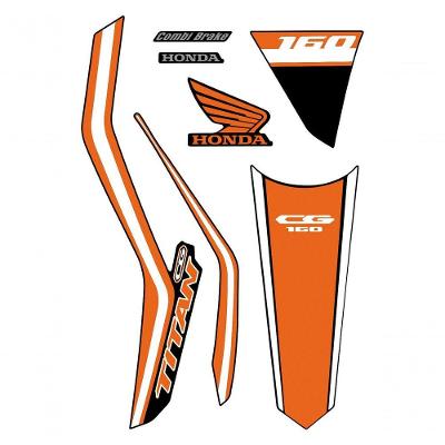Kit Adesivo Faixa Protetor Cg Titan 160 Laranja Ano 2018 A 2021