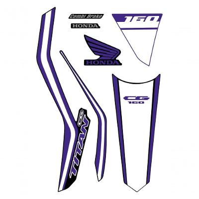 Kit Adesivo Faixa Protetor Cg Titan 160 Branco Azul Ano 2018 A 2021 Azul