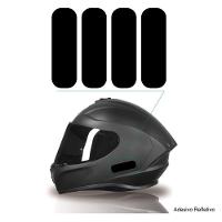 Kit Adesivo Capacete Refletivo Moto Axxis Ls2 Agv Ebf Preto Vermelho - 1