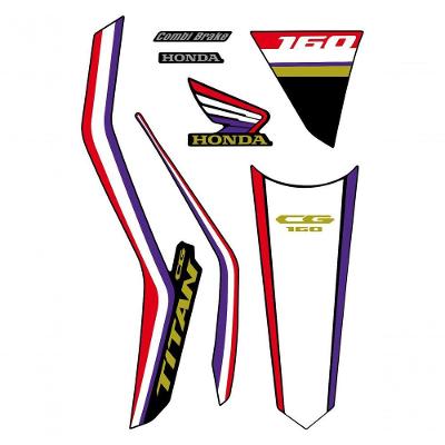 Kit Adesivo Faixa Protetor Cg Titan 160 Cinza E Listra Ano 2018 A 2021