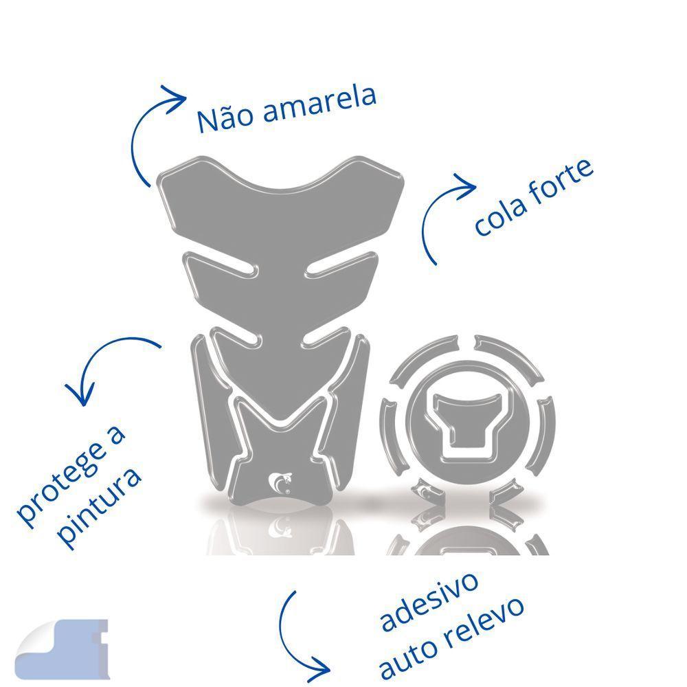 Kit Adesivo Resinado Protetor Tanque E Bocal Moto Honda Acima 2018 Azul Azul E Preto - 6