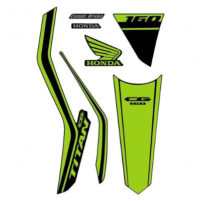 Kit Adesivo Faixa Protetor Cg Titan 160 Verde Preto Ano 2018 A 2021