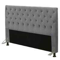 Cabeceira Cama Box Casal King 195cm Cristal Suede Cinza - 1
