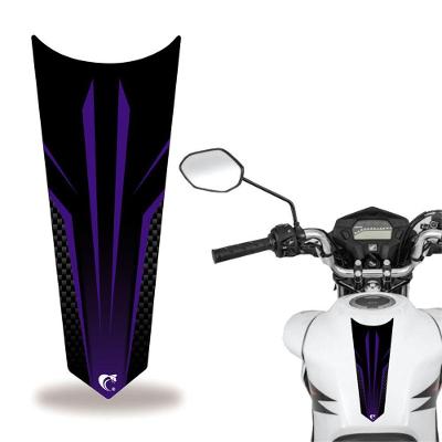 Adesivo Faixa Gravata Tanque Moto Carbono Azul