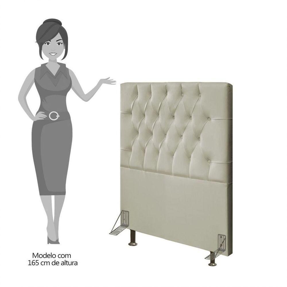 Cabeceira Cama Box Solteiro 90cm Diamante D10 Corano Bege - 4