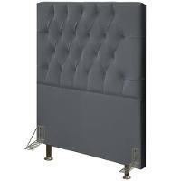Cabeceira Cama Box Solteiro 90cm Diamante D10 Suede Cinza - 1