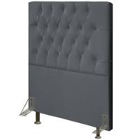 Cabeceira Cama Box Solteiro 90cm Diamante D10 Suede Cinza - 2