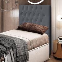 Cabeceira Cama Box Solteiro 90cm Diamante D10 Suede Cinza - 6