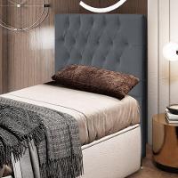 Cabeceira Cama Box Solteiro 90cm Diamante D10 Suede Cinza - 9