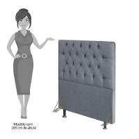 Cabeceira Cama Box Solteiro 90cm Diamante D10 Linho Cinza - 3