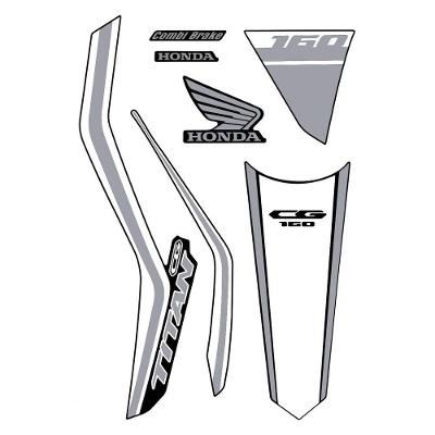 Kit Adesivo Faixa Protetor Cg Titan 160 Cinza E Branco Ano 2018 A 2021 Branco