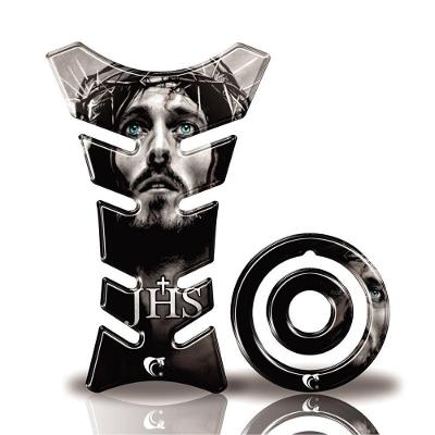 Kit Protetor Tanque Adesivo Moto Yamaha Factor 125/150 Até Ano 2016 Cristo Jesus Preto