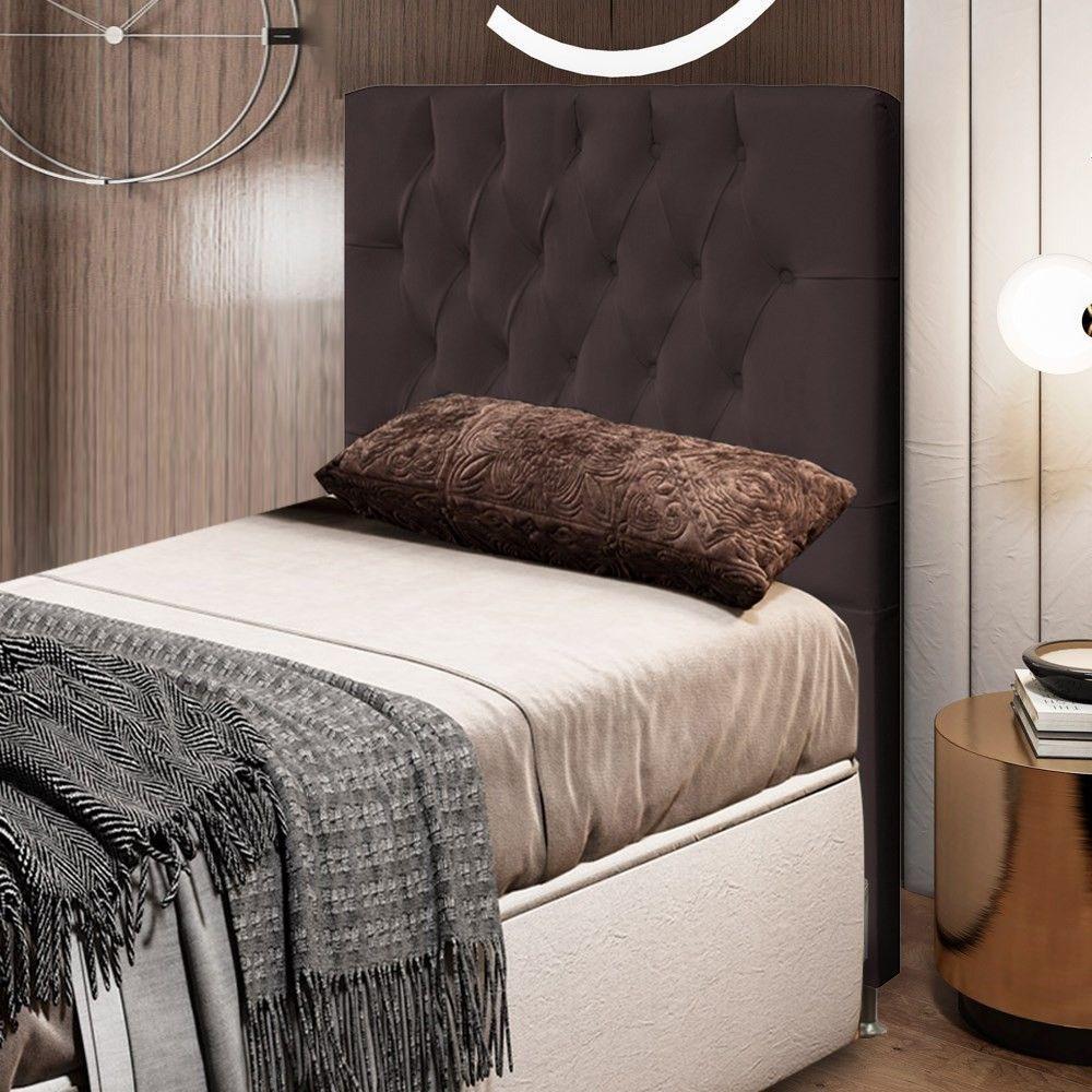 Cabeceira Cama Box Solteiro 90cm Diamante D10 Corano Marrom - 5