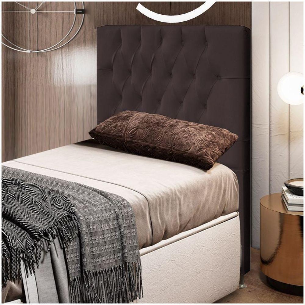 Cabeceira Cama Box Solteiro 90cm Diamante D10 Corano Marrom - 9