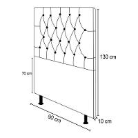 Cabeceira Cama Box Solteiro 90cm Diamante D10 Corano Marrom - 6
