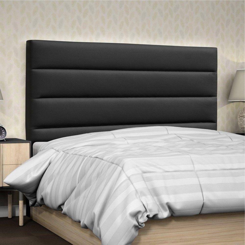 Cabeceira Quarto Casal Greta 140cm Corano Preto - 4